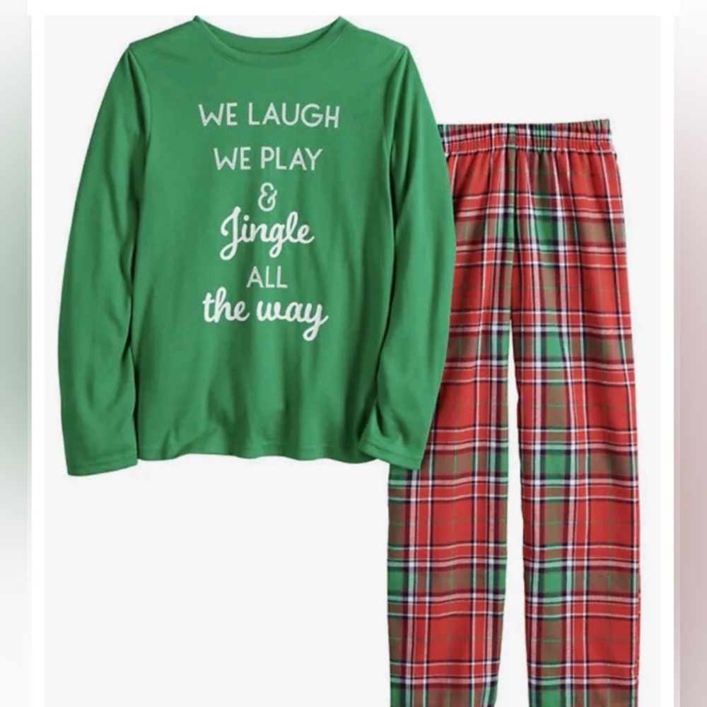New Boy’s Size 4 Christmas Holiday Red Plaid "JINGLE ALL THE WAY"  Pajamas